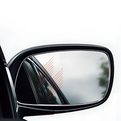 Car rearview mirror heating